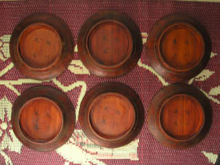 19th Century Chinese Wooden Wedding Bowls