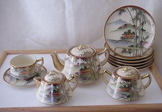 Mid 20th Century Japanese Satsuma Tea Set