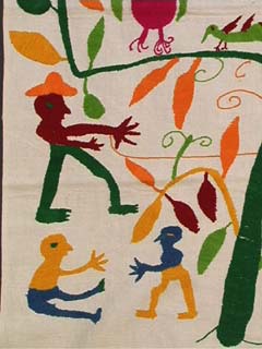 Mid-20th Century Huichol Indian Shaman Ritual Embroidered Cloth