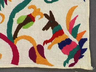 Mid-20th Century Huichol Indian Shaman Ritual Embroidered Cloth