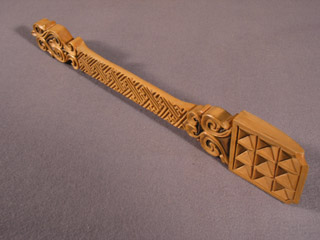 Mongolian Carved Wood Ceremonial Milk Offering Spoon