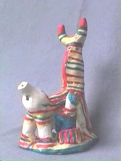 Vintage Russian Arkhangelsk Folk Art Clay Figure