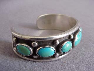 1940's Navajo Turquoise Silver Bracelet