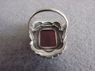 Art Deco Unger Brothers Sterling Marcasite Carnelian Ring