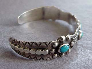 1940's Navajo Turquoise Silver Bracelet