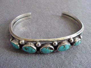 1940's Navajo Turquoise Silver Bracelet