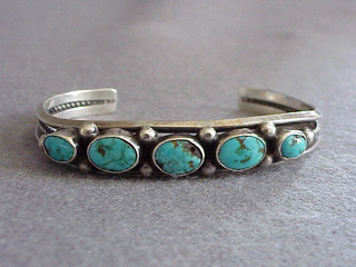 1940's Navajo Turquoise Silver Bracelet