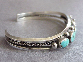 1940's Navajo Turquoise Silver Bracelet