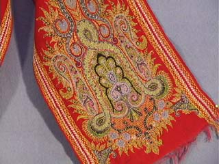 Early 20th Century Wool Paisley Scarf 