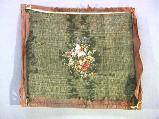 Antique Textiles, 19th Century Floral Needlepoint Seat Cover