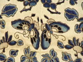 19th C. Chinese Silk Embroidered Robe Fragment