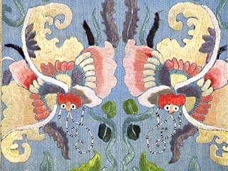 19th C. Chinese Silk Embroidered Robe Fragment