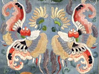 19th C. Chinese Silk Embroidered Robe Fragment